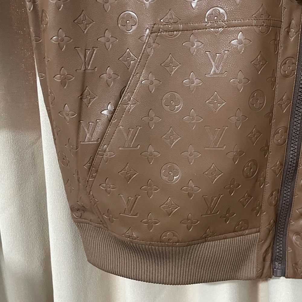 Louis Vuitton Brown Lapel Leather Jacket - Picture 2 of 7